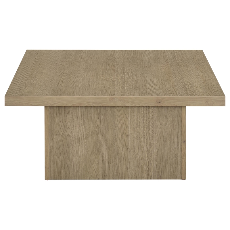 Pemberly Row 2-piece Square Engineered Wood Coffee Table Set in Latte