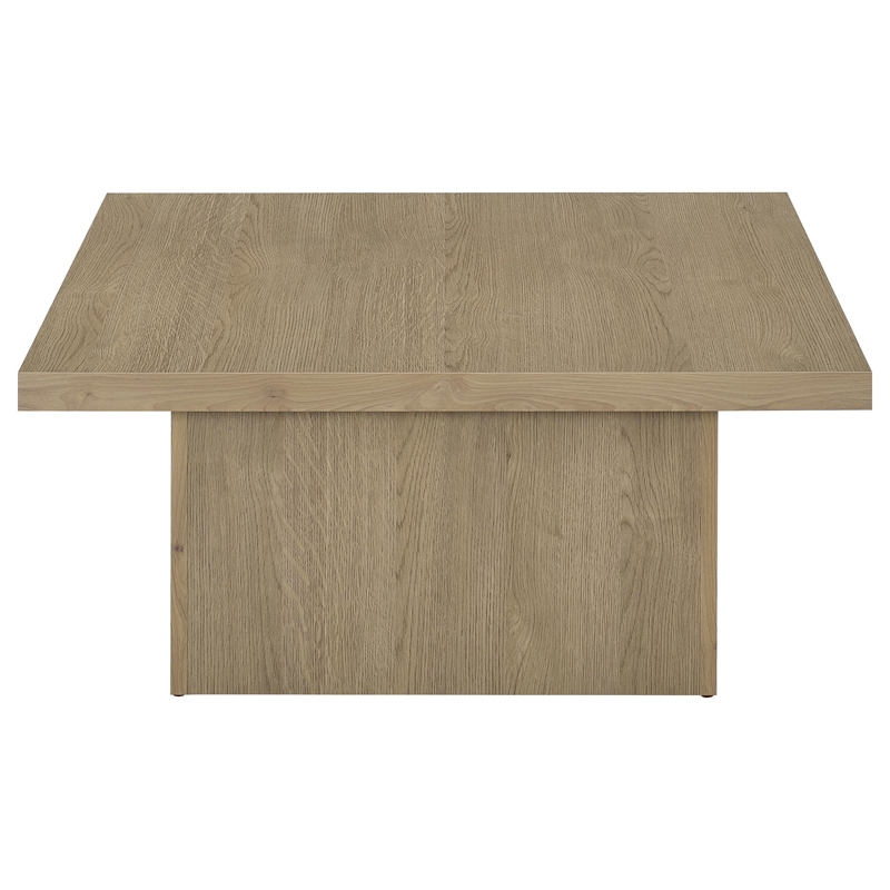 Pemberly Row 2-piece Square Engineered Wood Coffee Table Set in Latte