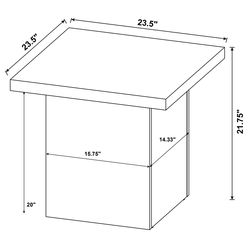 Pemberly Row 2-piece Square Engineered Wood Coffee Table Set in Latte
