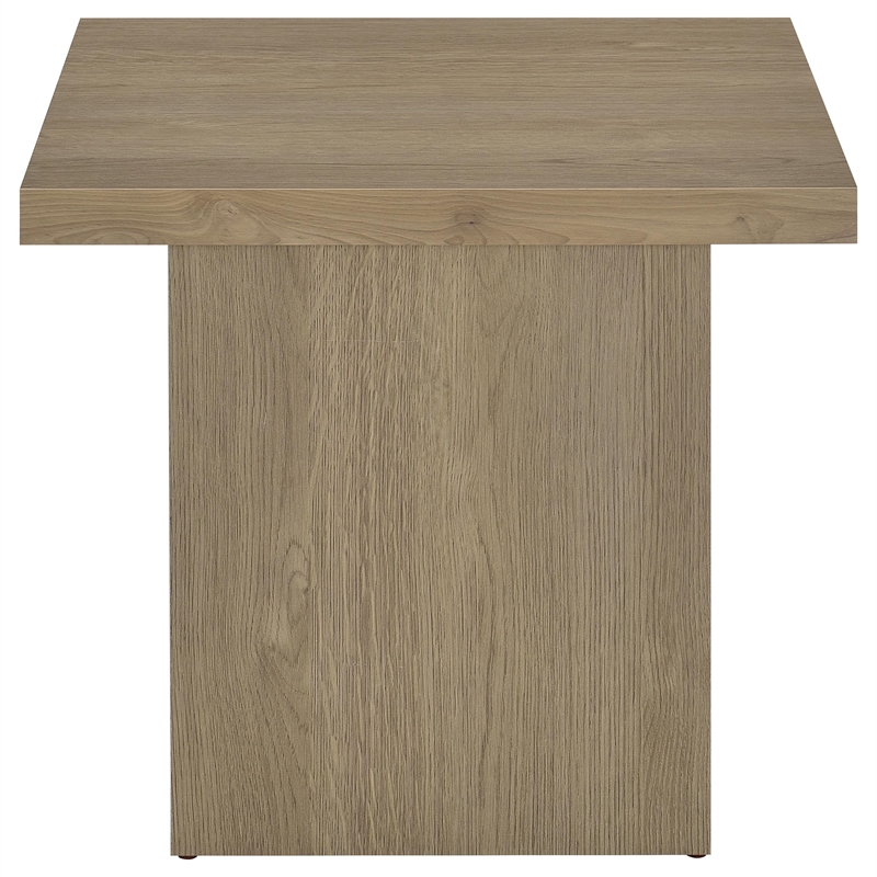 Pemberly Row 2-piece Square Engineered Wood Coffee Table Set in Latte