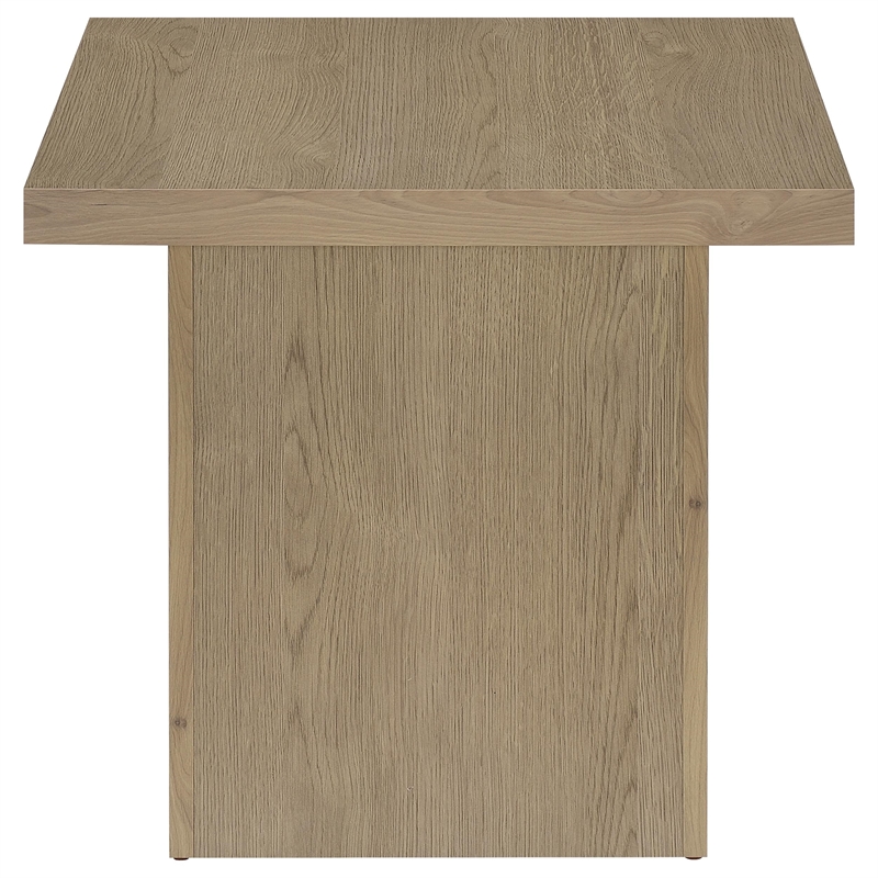 Pemberly Row 2-piece Square Engineered Wood Coffee Table Set in Latte