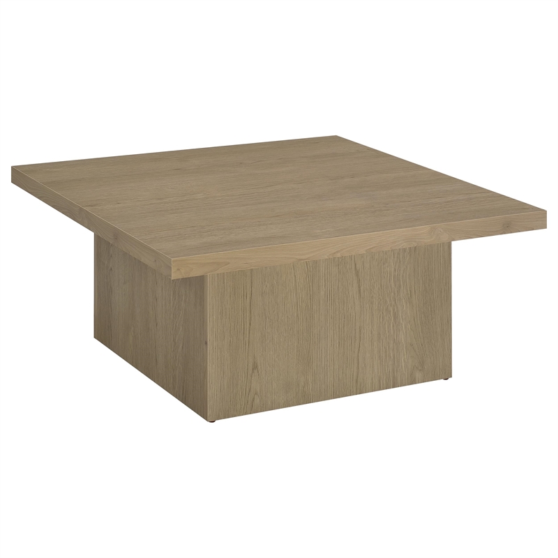 Pemberly Row 2-piece Square Engineered Wood Coffee Table Set in Latte