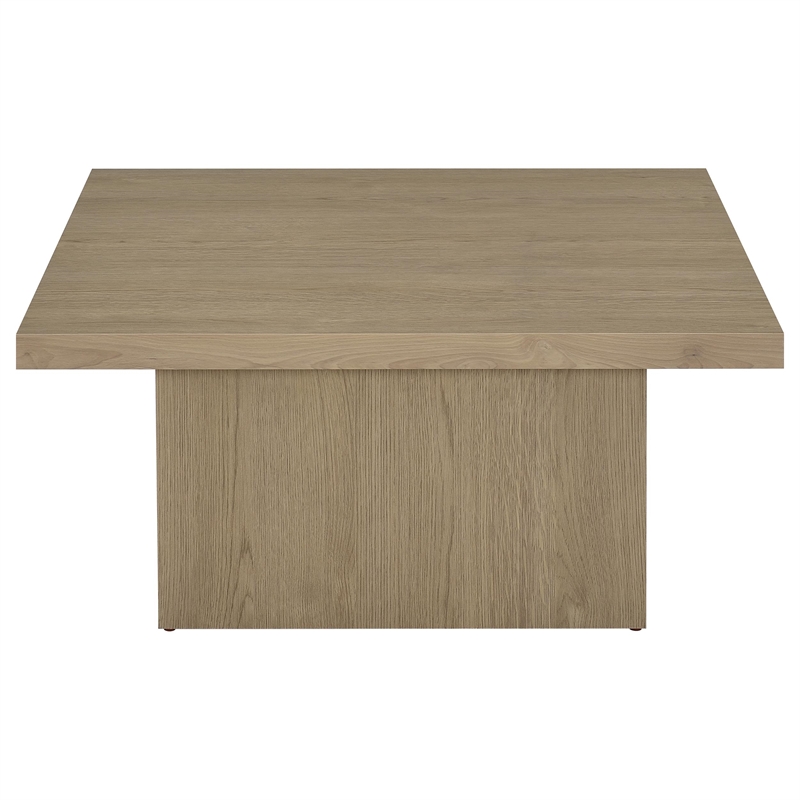 Pemberly Row 2-piece Square Engineered Wood Coffee Table Set in Latte