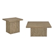 Pemberly Row 2-piece Square Engineered Wood Coffee Table Set in Latte