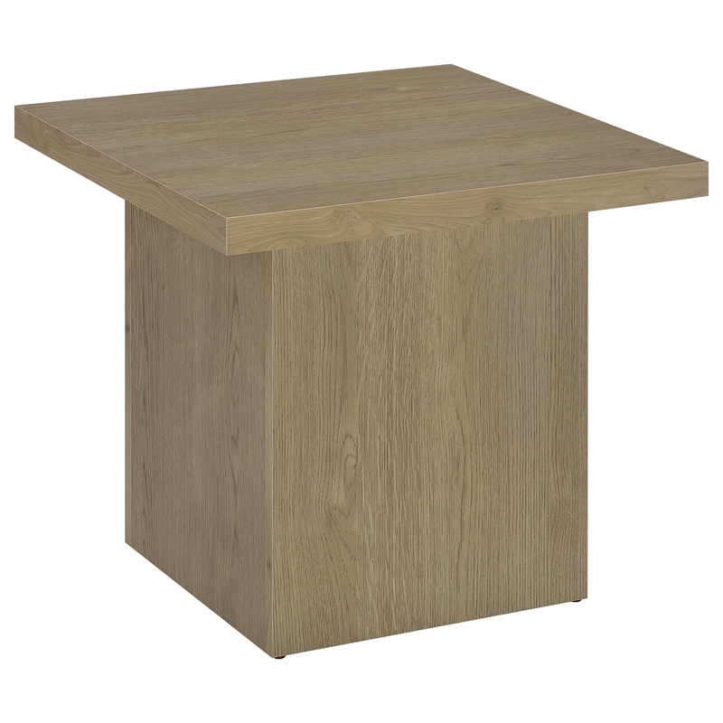 Pemberly Row 3-piece Square Engineered Wood Coffee Table Set in Latte