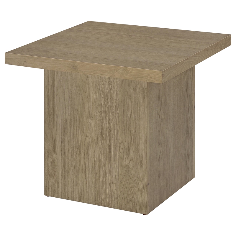 Pemberly Row 3-piece Square Engineered Wood Coffee Table Set in Latte