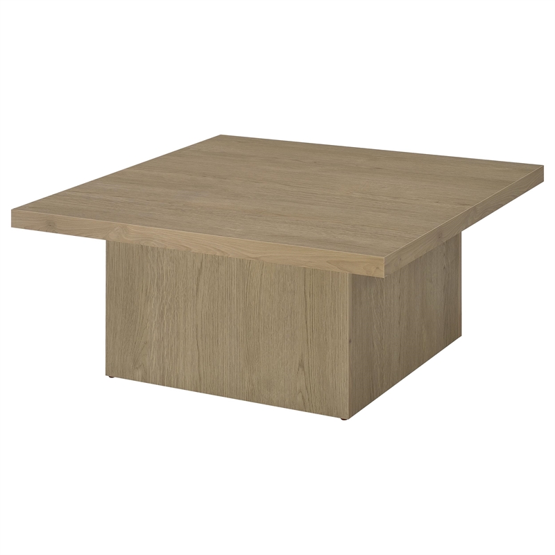 Pemberly Row 3-piece Square Engineered Wood Coffee Table Set in Latte