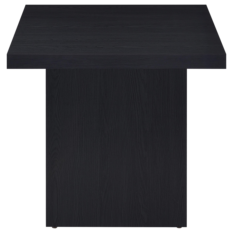 Pemberly Row Square Engineered Laminate End Side Table in Black
