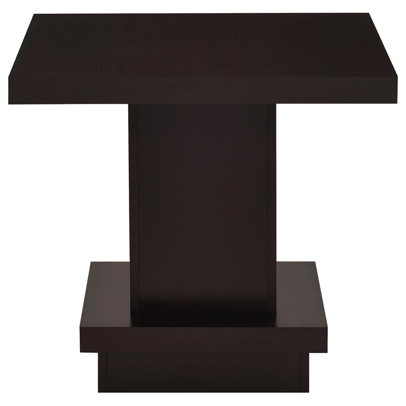 Pemberly Row 3-piece Square Coffee and End Table Set in Cappuccino