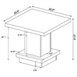Pemberly Row 3-piece Square Coffee and End Table Set in Cappuccino