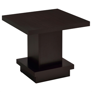 Pemberly Row Square Engineered Wood Side End Table in Cappuccino