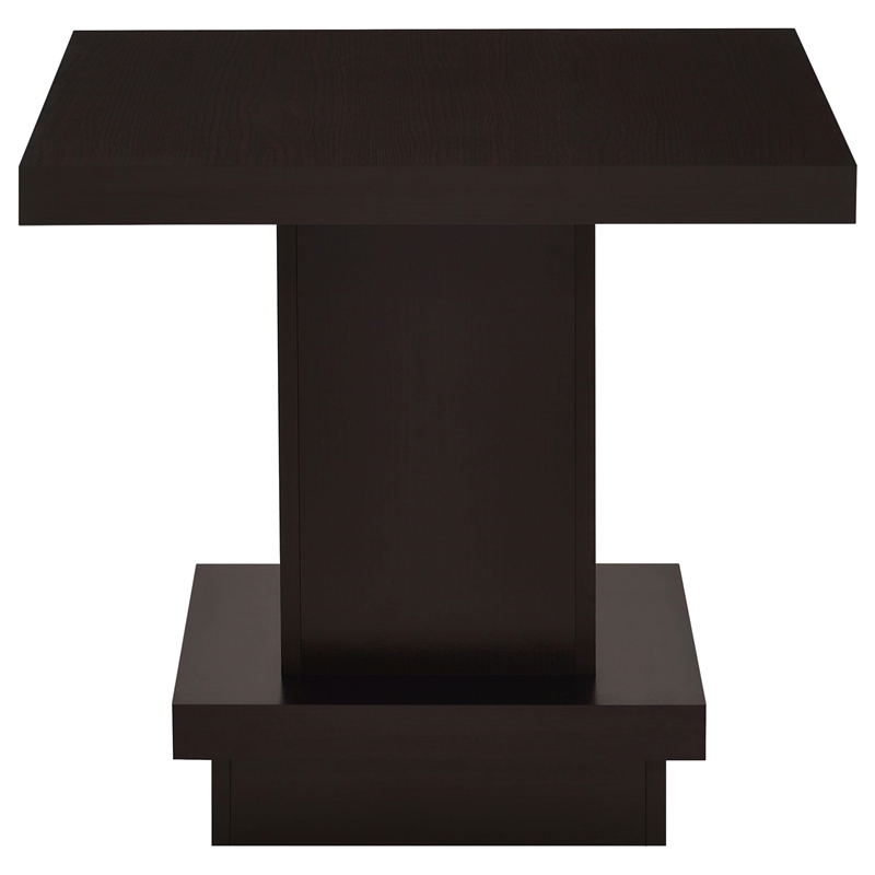 Pemberly Row Square Engineered Wood Side End Table in Cappuccino