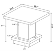 Pemberly Row Square Engineered Wood Side End Table in Cappuccino