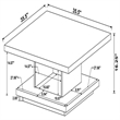 Pemberly Row Square Engineered Wood Coffee Table with Casters in Cappuccino