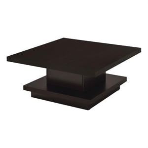 Pemberly Row Square Engineered Wood Coffee Table with Casters in Cappuccino