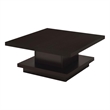 Pemberly Row Square Engineered Wood Coffee Table with Casters in Cappuccino