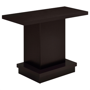 Pemberly Row Engineered Wood Pedestal Console Table in Cappuccino