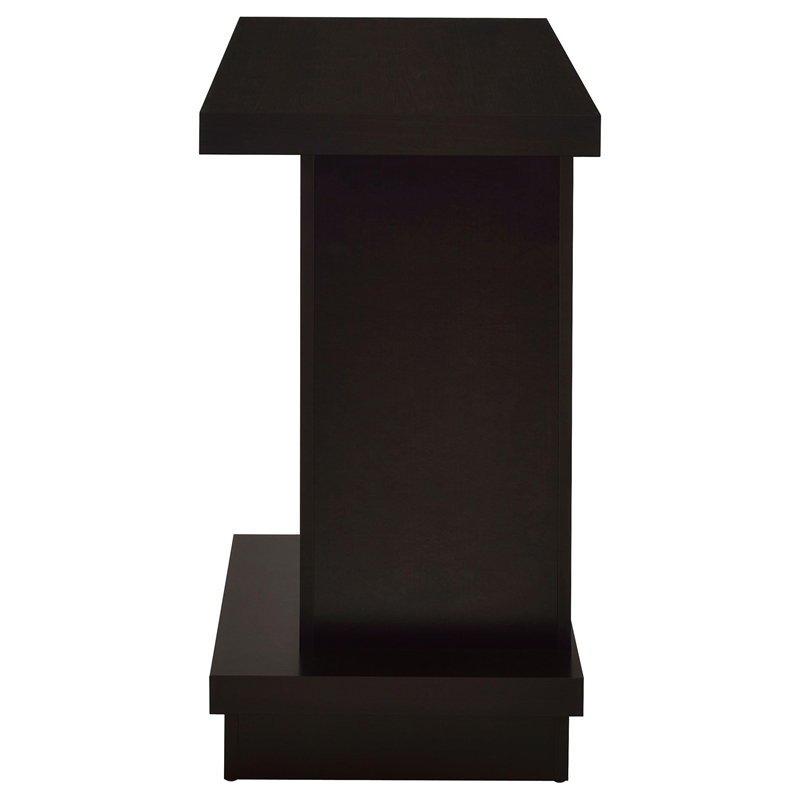 Pemberly Row Engineered Wood Pedestal Console Table in Cappuccino