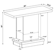 Pemberly Row Engineered Wood Pedestal Console Table in Cappuccino