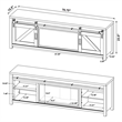 Pemberly Row 71-inch Engineered Wood TV Stand Fireplace in Dark Pine