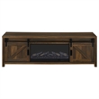 Pemberly Row 71-inch Engineered Wood TV Stand Fireplace in Dark Pine