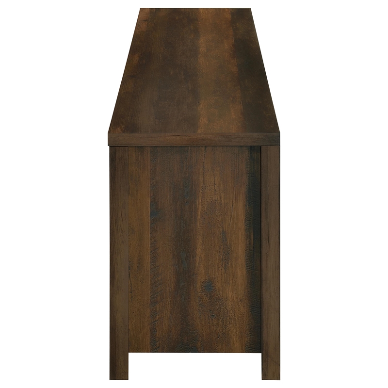 Pemberly Row 71-inch Engineered Wood TV Stand Fireplace in Dark Pine