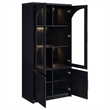 Pemberly Row 4-door Engineered Wood Accent Cabinet LED Lighting in Black
