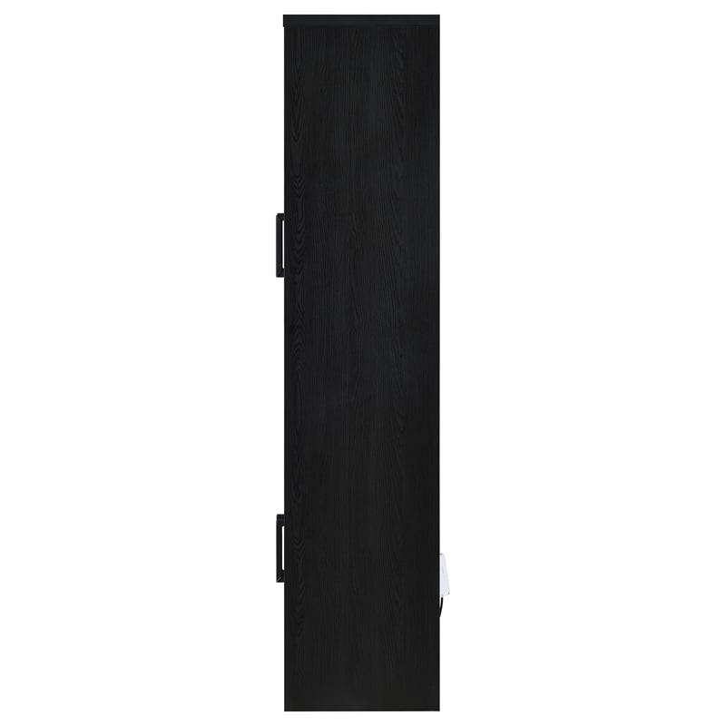 Pemberly Row 4-door Engineered Wood Accent Cabinet LED Lighting in Black