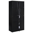 Pemberly Row 4-door Engineered Wood Accent Cabinet LED Lighting in Black