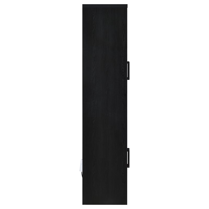 Pemberly Row 4-door Engineered Wood Accent Cabinet LED Lighting in Black