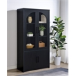 Pemberly Row 4-door Engineered Wood Accent Cabinet LED Lighting in Black