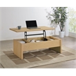 Pemberly Row Engineered Wood Lift Top Coffee Table in Light Oak