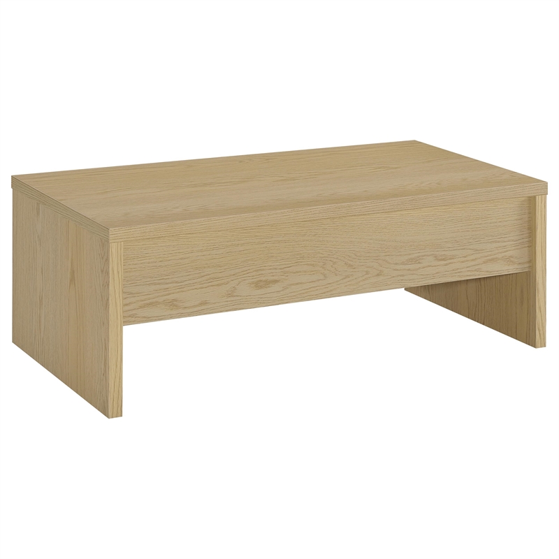 Pemberly Row Engineered Wood Lift Top Coffee Table in Light Oak