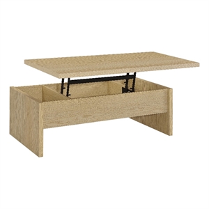 Pemberly Row Engineered Wood Lift Top Coffee Table in Light Oak