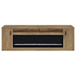 Pemberly Row 79-inch 2-door Engineered Wood TV Stand Fireplace in Mango