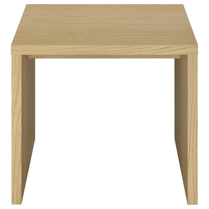 Pemberly Row Engineered Wood Accent Side End Table in Light Oak