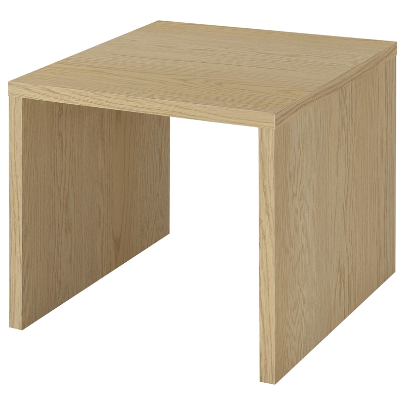Pemberly Row Engineered Wood Accent Side End Table in Light Oak