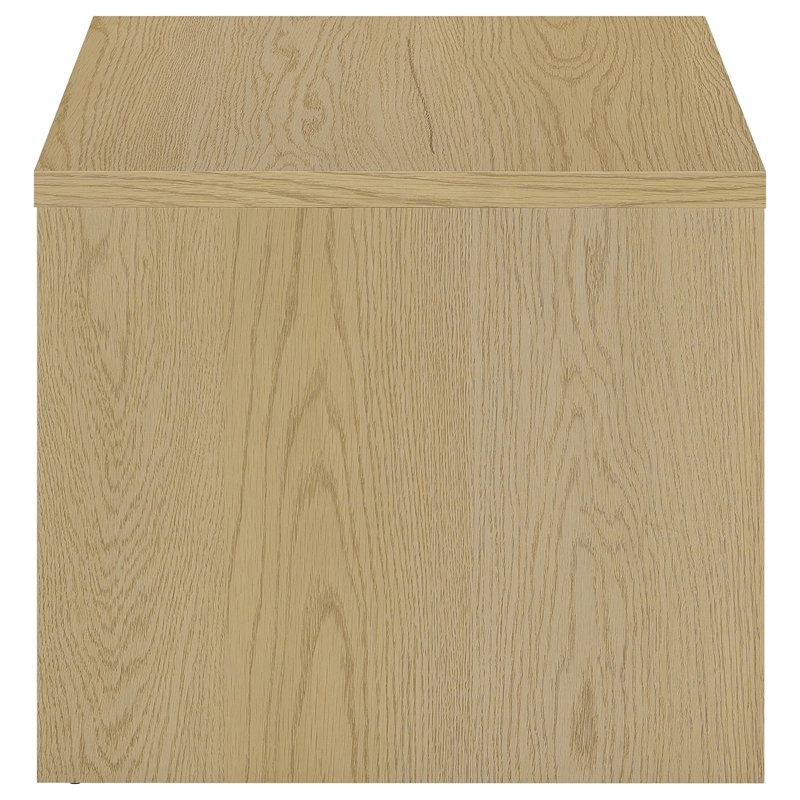 Pemberly Row Engineered Wood Accent Side End Table in Light Oak
