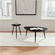 Pemberly Row 2-piece Triangular Coffee and End Table Set in Black