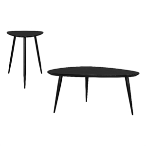 Pemberly Row 2-piece Triangular Coffee and End Table Set in Black