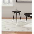 Pemberly Row Triangular Solid Mango Wood Side End Table in Black
