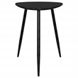 Pemberly Row Triangular Solid Mango Wood Side End Table in Black