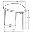 Pemberly Row Triangular Solid Mango Wood Side End Table in Black