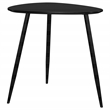 Pemberly Row Triangular Solid Mango Wood Side End Table in Black