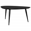 Pemberly Row Triangular Solid Mango Wood Coffee Table in Black