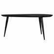 Pemberly Row Triangular Solid Mango Wood Coffee Table in Black