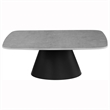 Pemberly Row 2-piece Cocktail Coffee Table Set in Concrete and Black