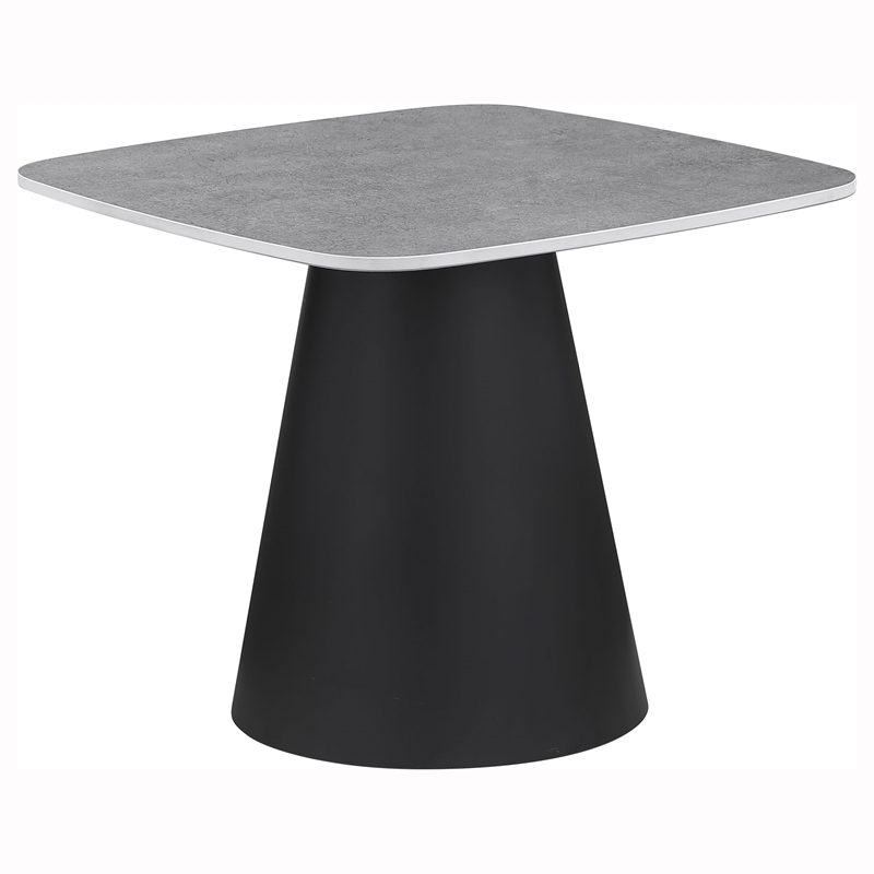 Pemberly Row 2-piece Cocktail Coffee Table Set in Concrete and Black