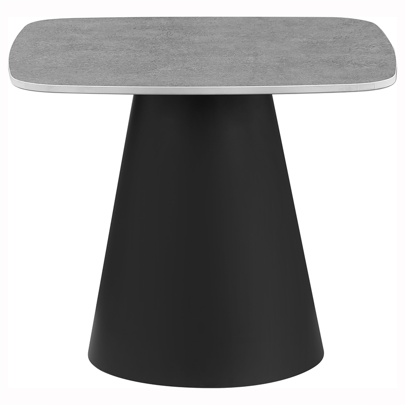 Pemberly Row 2-piece Cocktail Coffee Table Set in Concrete and Black
