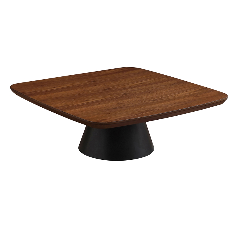 Pemberly Row 2-piece Coffee and End Table Set in Walnut and Black
